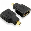 Преходник HDMI F - Micro HDMI M Adapter DeTech Black