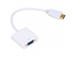 Преходник HDMI M - VGA F DeTech 15см Бял