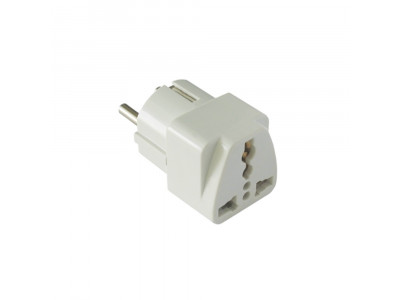 Преходник UK - US kъм EU шуко DT 220V Универсален Бял 17108