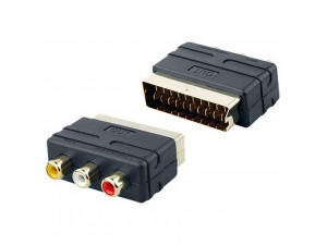 Преходник Видео SCART към 3xRCA Еврожак - Чинч