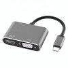 Преходник USB-C - VGA HDMI 4K 30Hz Сив DeTech 17842