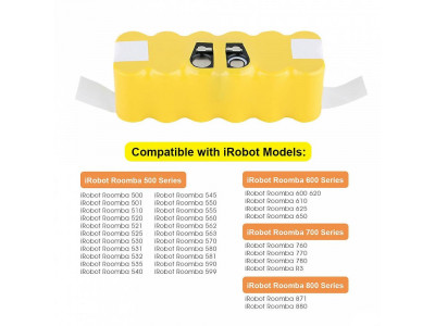 Батерия за прахосмукачка робот iRobot Roomba 500 600 700 800 900 4400mAh Батерия за прахосмукачка робот iRobot Roomba 500 600 700 800 900 4400mAh