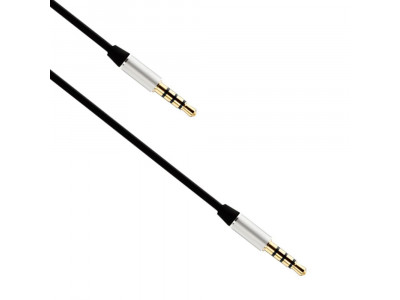 Кабел Аудио AUX 3.5mm M-M 1m Black Eardom 14878