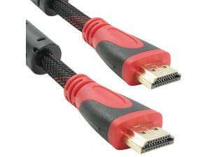 Кабел Видео HDMI M - HDMI M с оплетка и ферит DeTech 18018 1.3m