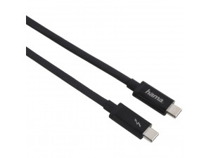 Кабел Hama USB-C Thunderbolt 3 40 bps 5A 100W Ultra-HD 5K 0.5м Черен 135708