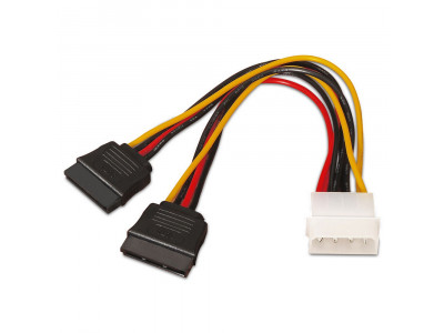 Захранващ кабел Molex 4 Pin to 2 x SATA Power Cable 20 cm