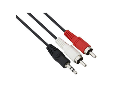 Кабел Аудио VCOM Audio 3.5mm Jack М 2xRCA M CV212-3m