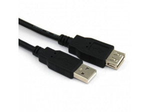 Кабел USB 2.0 AM - AF Black CU202-B-1.5m VCOM