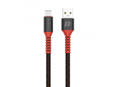 Кабел DeTech DE-C25C Type-C USB Черен 1.0m 40108