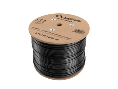 Кабел FTP Cat.6 305m Solid Outdoor Gel-Filled Black Lanberg LAN Cable LCF6-21CU-0305-BK