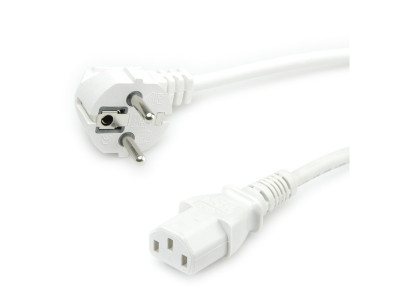 Захранващ кабел за компютър 220V EU Standart 1.8m 3 pin Бял