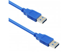 Кабел USB 3.0 M - USB 3.0 M 1.5m Син DeTech 18143