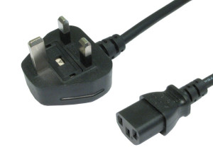 Захранващ кабел за компютър Power Cable 220V UK Standart 1.8m Черен