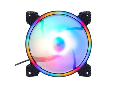 Вентилатор за компютър DeTech 120x120x25mm LED Fan RGB 3pin Вентилатор за компютър DeTech 120x120x25mm LED Fan RGB 3pin
