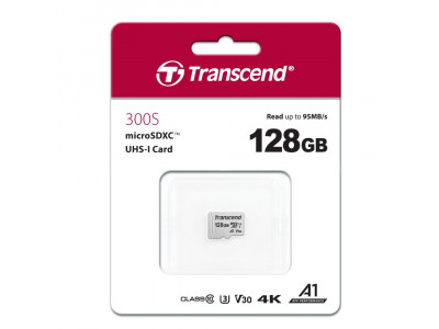 Flash Card Transcend 128GB microSD UHS-I U3A1 (without adapter) TS128GUSD300S Flash Card Transcend 128GB microSD UHS-I U3A1 (without adapter) TS128GUSD300S