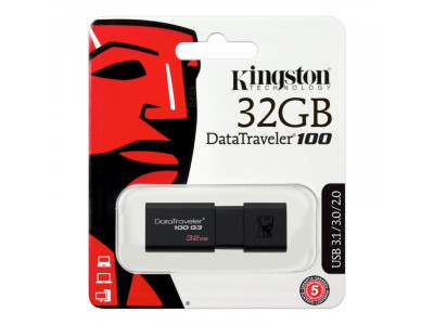 Flash Drive Kingston DT100G3 32GB Data Traveler 100 Gen3 USB3.0 Flash Drive Kingston DT100G3 32GB Data Traveler 100 Gen3 USB3.0
