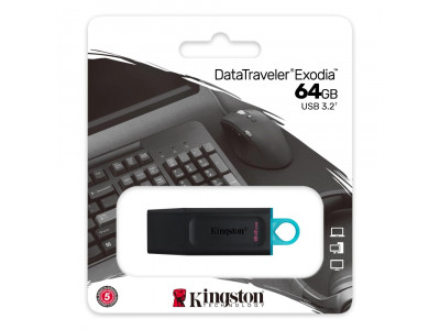 Flash Drive Kingston DataTraveler Exodia 64GB USB3.2 Flash Drive Kingston DataTraveler Exodia 64GB USB3.2