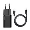 Зарядно за смартфон Baseus 25W Super Si Quick USB-C Black TZCCSUP-L01
