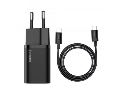 Зарядно за смартфон Baseus 25W Super Si Quick USB-C Black TZCCSUP-L01