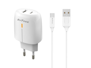 Зарядно за смартфон DeTech DE-31C 20W USB - Type-C Бял 40321 Зарядно за смартфон DeTech DE-31C 20W USB - Type-C Бял 40321
