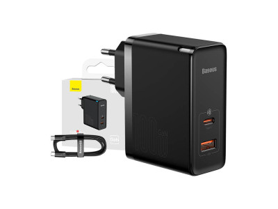 Зарядно за смартфон Baseus 100W GaN5 Pro CCGP090201 USB Type C PD3.0 QC4.0+ Зарядно за смартфон Baseus 100W GaN5 Pro CCGP090201 USB Type C PD3.0 QC4.0+