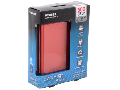 HDD External Toshiba 500GB Canvio ALU 3S Red HDTH305ER3AA HDD External Toshiba 500GB Canvio ALU 3S Red HDTH305ER3AA