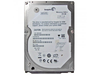 HDD за лаптоп 250GB Seagate Momentus 5400 8MB ST9250827AS SATA (втора употреба)