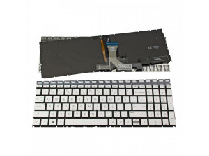 Клавиатура за лаптоп HP 15-EG 15-EH Сребриста Без Рамка (Малък Ентър) с Подсветка US