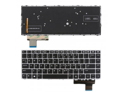 Клавиатура за лаптоп HP EliteBook Folio 9470M Сребриста Рамка с Подсветка