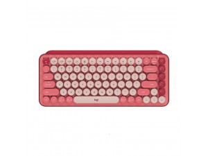 Клавиатура за компютър Logitech POP Keys Wireless Mechanical Keyboard With Emoji Keys Pink