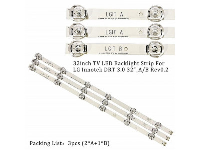 LED Backlight 590mm 15mm 6 LED LG Innotek DRT 3.0 32" 2-LGITA 1-LGITB