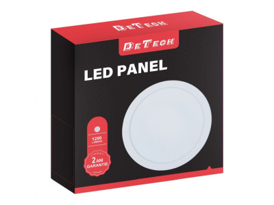 LED панел 12W 4000K 1020lm Кръг DeTech 77012