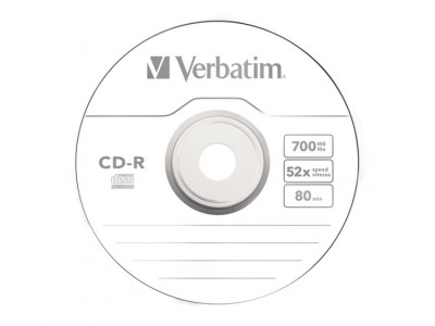 Media CD-R Verbatim 700MB 52x 80min Media CD-R Verbatim 700MB 52x 80min