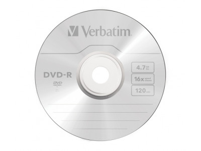 Media DVD-R Verbatim 4.7GB 16x 120min Media DVD-R Verbatim 4.7GB 16x 120min