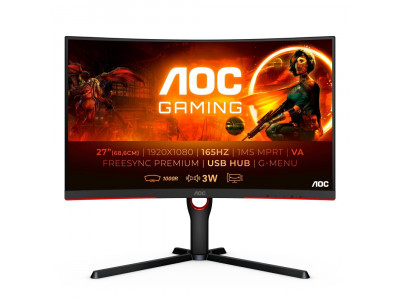 Монитор AOC 27" Curved VA WLED 1920x1080@165Hz C27G3U/BK