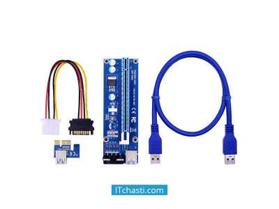 PCI-E to PCI-E Riser Card PCI-E 1X to 16X Extender 60cm USB 3.0 Cable PCI-E to PCI-E Riser Card PCI-E 1X to 16X Extender 60cm USB 3.0 Cable