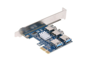 PCI-E to 4 PCI-E Riser Card Адаптер PCIE-EUX1-04