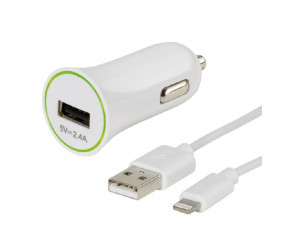 Зарядно за кола Apple Lightning 12-24V за iPhone iPad 2.4A 1m Vivanco 36277