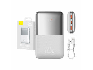Power Bank Baseus Bipow Pro 20000mAh 22.5W + кабел USB-A към USB-C 3A Бял