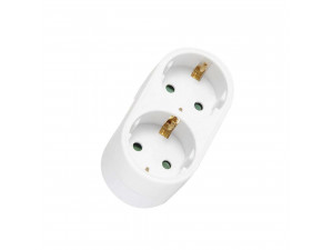 Разклонител DeTech 2 Гнезда 220V Без кабел Бял - 17706