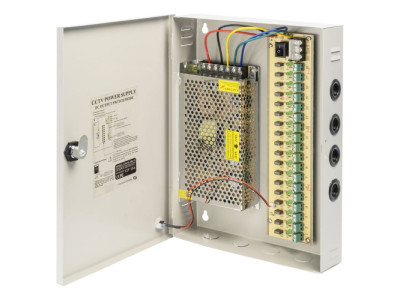 Импулсен захранващ блок 12V 15A 18 Изхода Метална кутия Сив DeTech 346 Импулсен захранващ блок 12V 15A 18 Изхода Метална кутия Сив DeTech 346