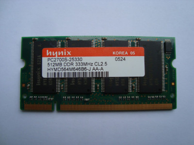 Памет за лаптоп DDR 512MB 333Mhz PC-2700 Hynix