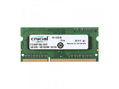 Памет за лаптоп DDR3 4GB PC3-12800 1600MHz Crucial (втора употреба)