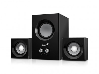 Speakers Genius SW-2.1 375 12W Wood Black Speakers Genius SW-2.1 375 12W Wood Black
