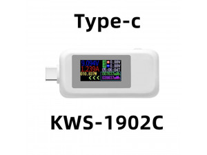 Тестер USB Type-C Power Tester LCD Screen Mini Portable Voltage Current Meter Бял
