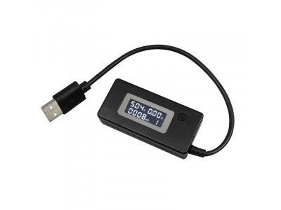 Тестер USB Power Tester LCD Screen Mini Portable Voltage Current Meter Черен