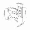 Стойка за стена 19-43“ 25kg VESA 75x75 200x200 Черна LCD-2901 SBOX