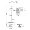 Стойка за плот за 1 монитор 13-32“ до 8kg VESA 75x75 100x100 Черна LCD-351/1-2 SBOX