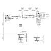 Стойка за плот за 2 мониторa 13-32“ до 8kg VESA 75x75 100x100 Черна LCD-352/2-2 SBOX