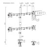 Стойка за плот за 4 мониторa 17-32“ до 8kg VESA 75x75 100x100 Черна LCD-352/4-2 SBOX